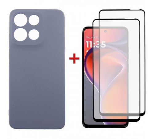 Чохол до мобільного телефона Dengos Motorola G15/G15 Power Carbon + glass 2pcs (Grey) (DG-CTG2P-17) Чохол до мобільного телефона Dengos Motorola G15/G15 Power Carbon + glass 2pcs (Grey) (DG-CTG2P-17)