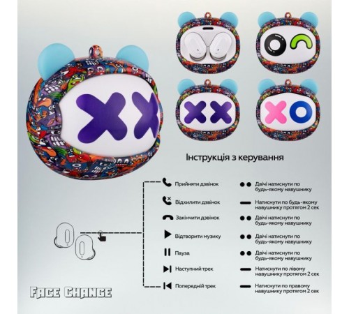 Навушники XoKo G05-face changing TWS Violet (G05-VIOT) Навушники XoKo G05-face changing TWS Violet (G05-VIOT)