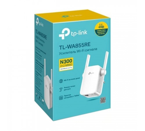 Ретранслятор TP-Link TL-WA855RE 802.11n 2.4 ГГц, N300, 1хFE LAN (TL-WA855RE) Ретранслятор TP-Link TL-WA855RE 802.11n 2.4 ГГц, N300, 1хFE LAN (TL-WA855RE)