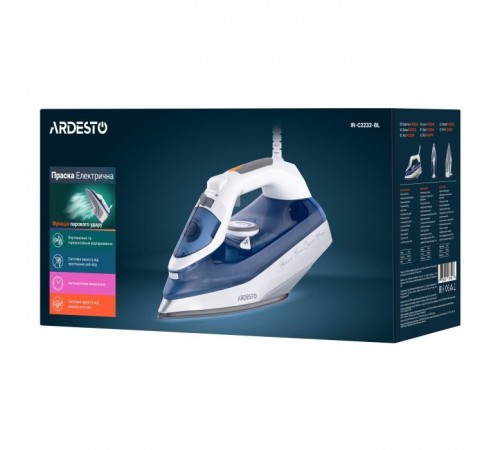 Утюг Ardesto IR-C2232-BL /2200Вт /320мл/пар/ самоочистка/антикапля/кера (IR-C2232-BL) Утюг Ardesto IR-C2232-BL /2200Вт /320мл/пар/ самоочистка/антикапля/кера (IR-C2232-BL)