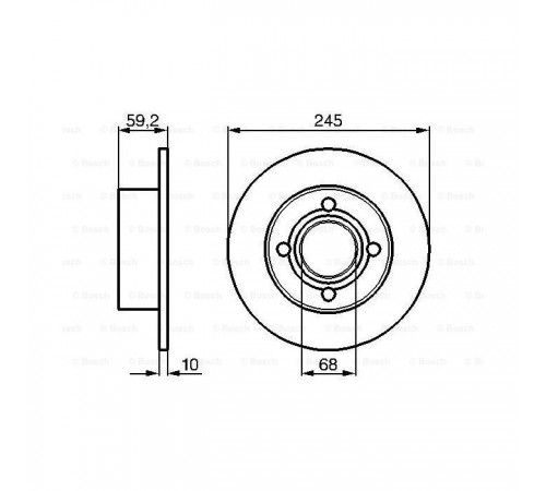 Гальмівний диск Bosch 0 986 478 019 Гальмівний диск Bosch 0 986 478 019