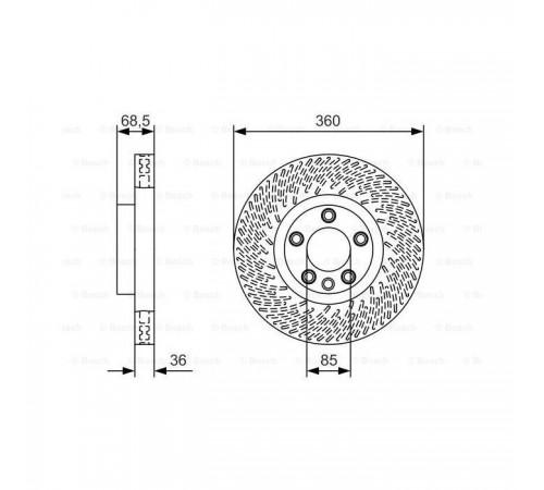 Гальмівний диск Bosch 0 986 479 B12 Гальмівний диск Bosch 0 986 479 B12