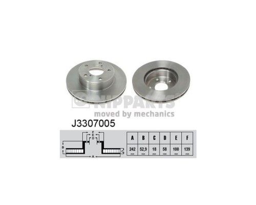 Гальмівний диск Nipparts J3307005 Гальмівний диск Nipparts J3307005