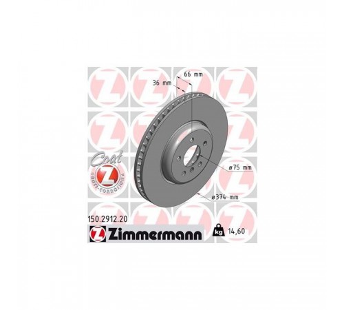 Гальмівний диск ZIMMERMANN 150.2912.20 Гальмівний диск ZIMMERMANN 150.2912.20