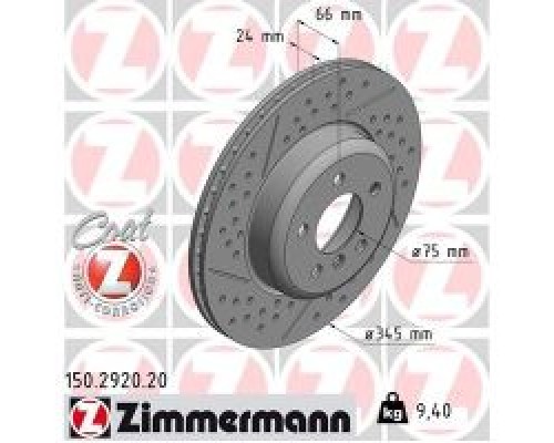 Тормозной диск ZIMMERMANN 150.2920.20 Тормозной диск ZIMMERMANN 150.2920.20
