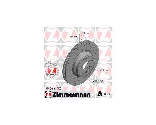 Гальмівний диск ZIMMERMANN 150.3441.52 Гальмівний диск ZIMMERMANN 150.3441.52