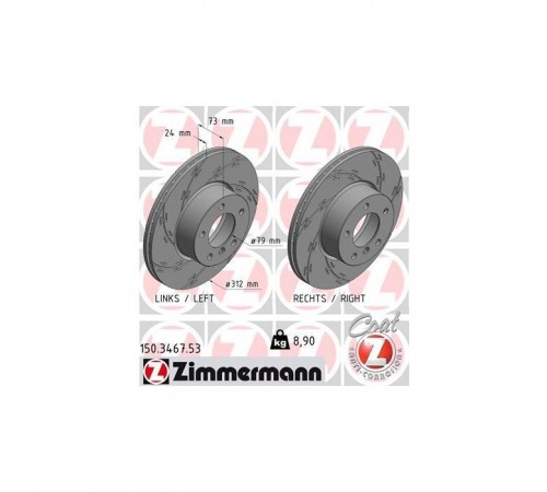 Гальмівний диск ZIMMERMANN 150.3467.53 Гальмівний диск ZIMMERMANN 150.3467.53