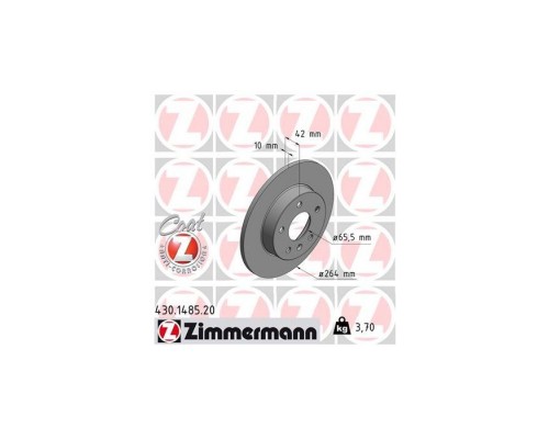 Тормозной диск ZIMMERMANN 430.1485.20 Тормозной диск ZIMMERMANN 430.1485.20