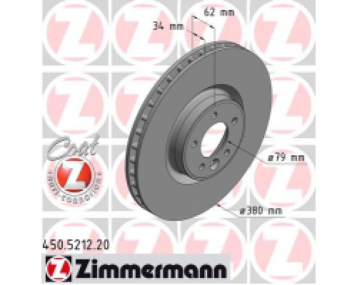 Тормозной диск ZIMMERMANN 450.5212.20 Тормозной диск ZIMMERMANN 450.5212.20