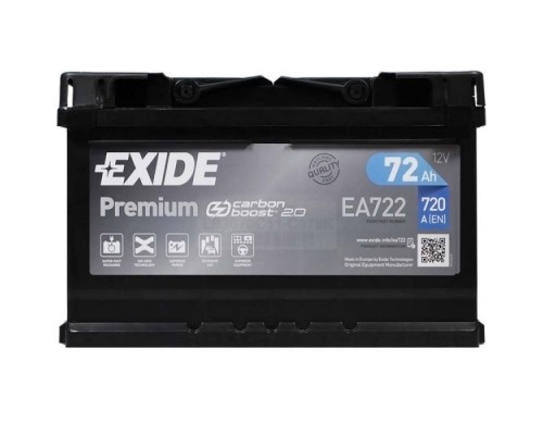 Акумулятор автомобільний EXIDE PREMIUM 72A (EA722) Акумулятор автомобільний EXIDE PREMIUM 72A (EA722)
