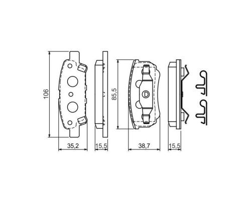 Тормозные колодки Bosch 0 986 424 814 Тормозные колодки Bosch 0 986 424 814