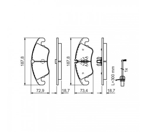 Гальмівні колодки Bosch 0 986 494 456 Гальмівні колодки Bosch 0 986 494 456