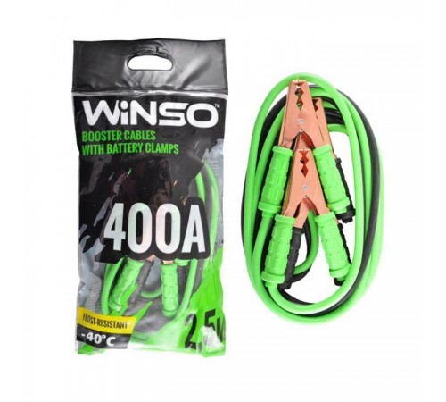 Дроти для запуску для автомобіля WINSO 400А, 2,5м (138410) Дроти для запуску для автомобіля WINSO 400А, 2,5м (138410)