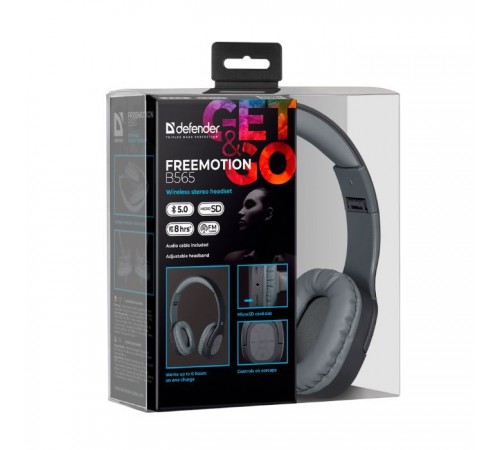 Наушники Defender FreeMotion B565 Bluetooth Gray (63565) Наушники Defender FreeMotion B565 Bluetooth Gray (63565)