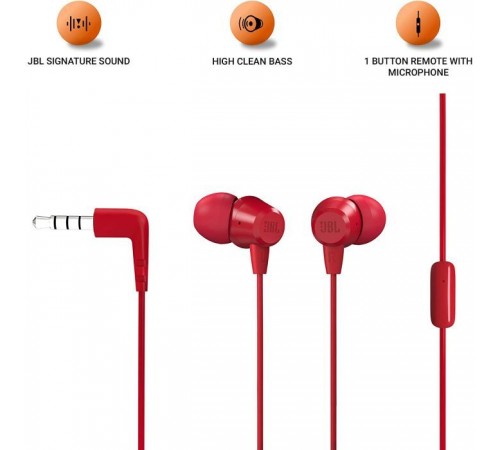 Навушники JBL C50 HI Red (JBLC50HIRED) Навушники JBL C50 HI Red (JBLC50HIRED)