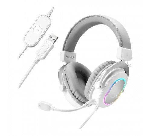 Навушники Fifine H6 RGB 7.1 White (H6W)