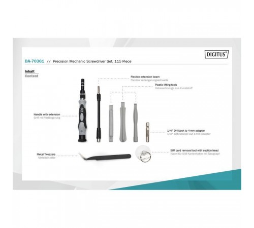 Набір інструментів Digitus Precision Screwdriver Set 115 (DA-70361) Набір інструментів Digitus Precision Screwdriver Set 115 (DA-70361)
