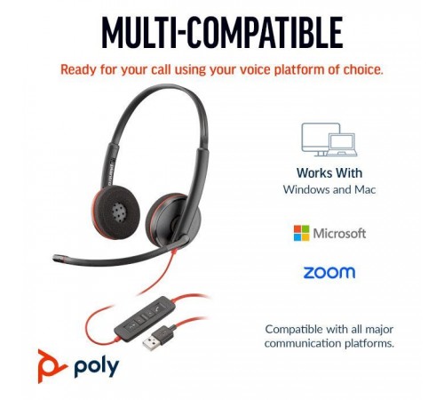 Навушники Poly Blackwire 3220 USB-A/C (8X228AA) Навушники Poly Blackwire 3220 USB-A/C (8X228AA)