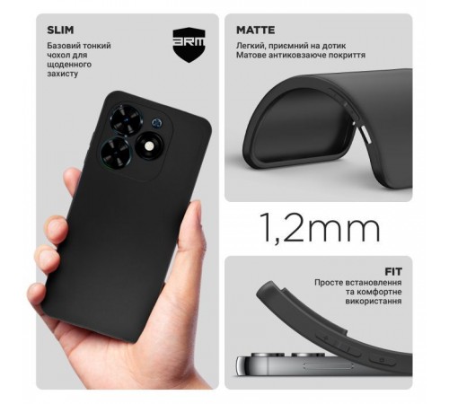 Чохол до мобільного телефона Armorstandart Matte Slim Fit Tecno Spark Go 2024 (BG6) Camera cover Black (ARM73577) Чохол до мобільного телефона Armorstandart Matte Slim Fit Tecno Spark Go 2024 (BG6) Camera cover Black (ARM73577)