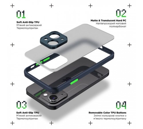 Чохол до мобільного телефона Armorstandart Frosted Matte Tecno Spark 20 Pro (KJ6) Navy Blue (ARM74397)