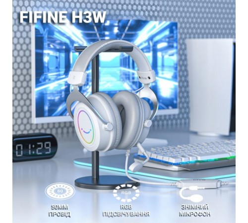 Наушники Fifine H3 RGB White (H3W) Наушники Fifine H3 RGB White (H3W)