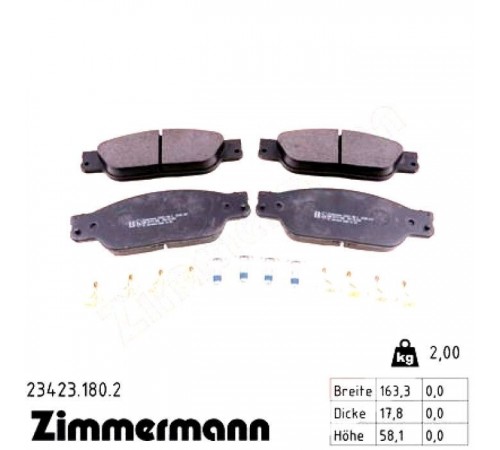 Гальмівні колодки ZIMMERMANN 23423.180.2 Гальмівні колодки ZIMMERMANN 23423.180.2
