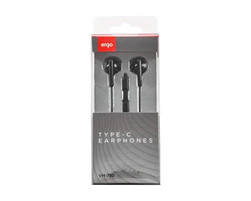Навушники Ergo VM-730 Type-C Earphones Black (VM-730K) Навушники Ergo VM-730 Type-C Earphones Black (VM-730K)