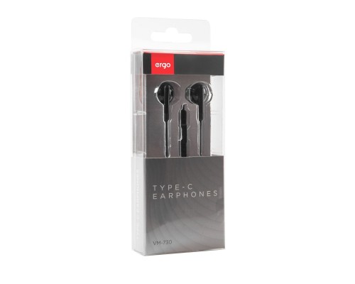 Навушники Ergo VM-730 Type-C Earphones Black (VM-730K) Навушники Ergo VM-730 Type-C Earphones Black (VM-730K)