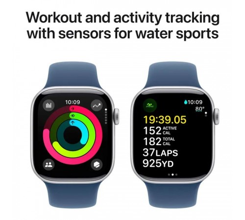 Смарт-годинник Apple Watch Series 10 GPS 42mm Silver Aluminium Case with Denim Sport Band - S/M (MWWA3QH/A) Смарт-годинник Apple Watch Series 10 GPS 42mm Silver Aluminium Case with Denim Sport Band - S/M (MWWA3QH/A)