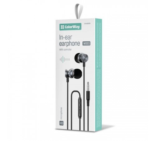 Наушники ColorWay 3.5 mm Wired Earphone UrbanBeat Black (CW-WD03BK) Наушники ColorWay 3.5 mm Wired Earphone UrbanBeat Black (CW-WD03BK)