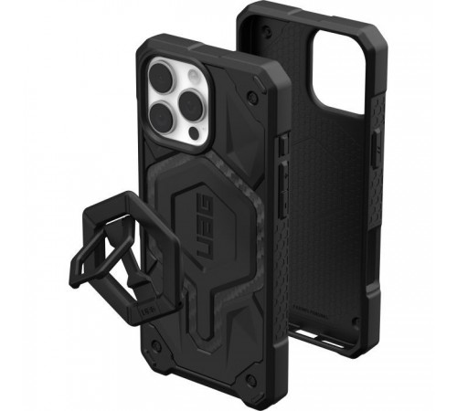 Чехол для мобильного телефона UAG iPhone 16 Pro Max, Monarch Pro Magsafe Carbon Fiber/Black Stand (1144571BV01) Чехол для мобильного телефона UAG iPhone 16 Pro Max, Monarch Pro Magsafe Carbon Fiber/Black Stand (1144571BV01)