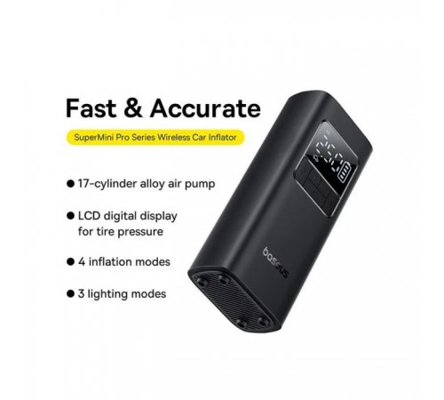 Автомобільний компресор Baseus Super Mini Pro Black (C1115930011100) Автомобільний компресор Baseus Super Mini Pro Black (C1115930011100)