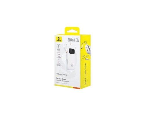 Батарея універсальна Baseus QPow2 20000mAh 30W, with 2*Type-C Cable, White (P10055009213-00) Батарея універсальна Baseus QPow2 20000mAh 30W, with 2*Type-C Cable, White (P10055009213-00)