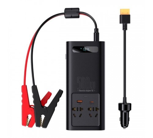 Автомобільний інвертор 12V/220V 500W Super Si Power Inverter CN/EU Black Baseus (CGNB000101) Автомобільний інвертор 12V/220V 500W Super Si Power Inverter CN/EU Black Baseus (CGNB000101)