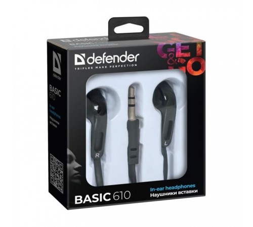 Наушники Defender Basic-610 Black (63610) Наушники Defender Basic-610 Black (63610)