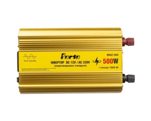 Автомобильный инвертор 12V/220V 500W, чистая синусоида Porto (MNZ-500) Автомобильный инвертор 12V/220V 500W, чистая синусоида Porto (MNZ-500)