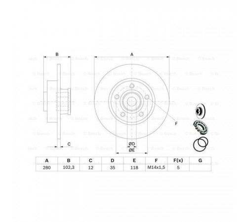 Гальмівний диск Bosch 0 986 479 271 Гальмівний диск Bosch 0 986 479 271