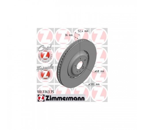 Гальмівний диск ZIMMERMANN 100.3363.75 Гальмівний диск ZIMMERMANN 100.3363.75