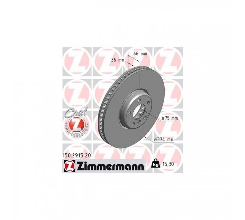 Гальмівний диск ZIMMERMANN 150.2915.20 Гальмівний диск ZIMMERMANN 150.2915.20