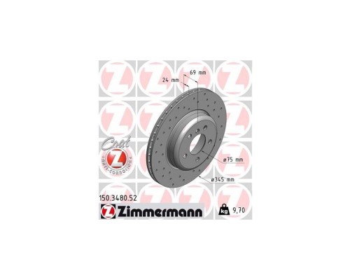 Тормозной диск ZIMMERMANN 150.3480.52 Тормозной диск ZIMMERMANN 150.3480.52