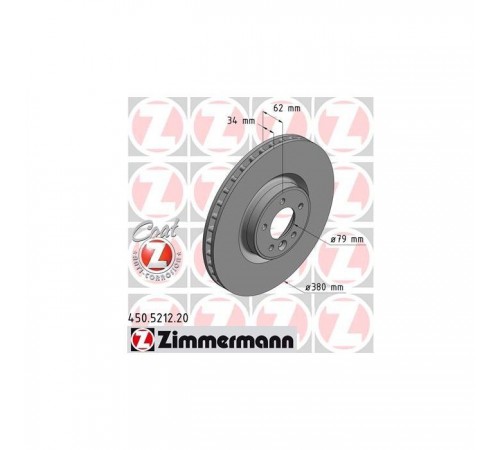 Гальмівний диск ZIMMERMANN 450.5212.20 Гальмівний диск ZIMMERMANN 450.5212.20