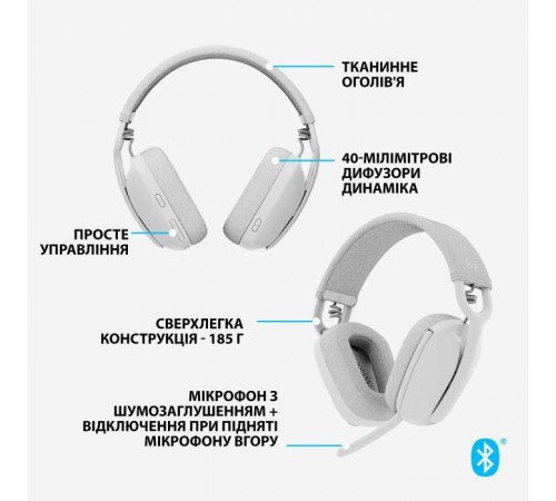 Наушники Logitech Zone Vibe 100 Wireless Off-White (981-001219) Наушники Logitech Zone Vibe 100 Wireless Off-White (981-001219)