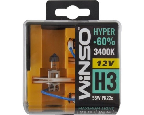 Автолампа WINSO H3 HYPER +60 55W (712330) Автолампа WINSO H3 HYPER +60 55W (712330)