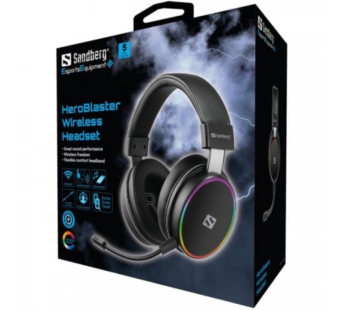 Наушники Sandberg HeroBlaster Bluetooth Led Headset Black (126-42) Наушники Sandberg HeroBlaster Bluetooth Led Headset Black (126-42)