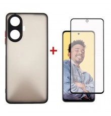 Чохол до мобільного телефона Dengos Kit for Realme C55 case + glass (Black) (DG-KM-34)