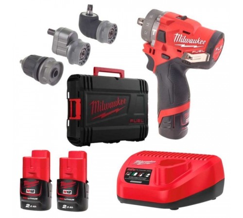 Шуруповерт Milwaukee M12 FPDXKIT-202X, 44Нм, 2x2Ач, 2 насадки, кейс (4933464138) Шуруповерт Milwaukee M12 FPDXKIT-202X, 44Нм, 2x2Ач, 2 насадки, кейс (4933464138)