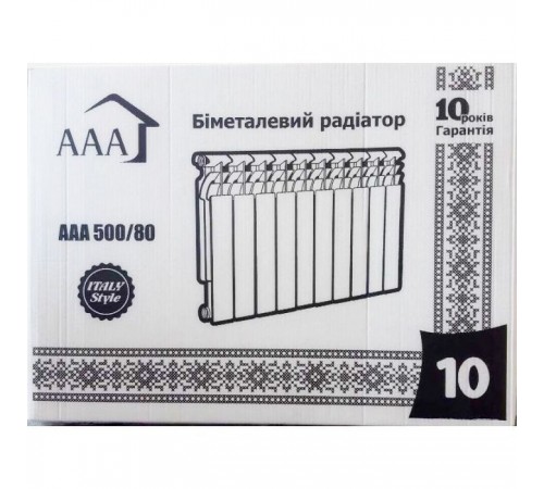 Радиатор отопления AAA биметаллический 500/80 10 секций (70214153) Радиатор отопления AAA биметаллический 500/80 10 секций (70214153)