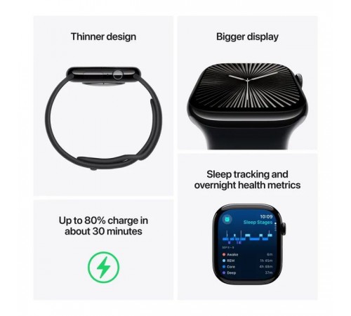 Смарт-годинник Apple Watch Series 10 GPS 42mm Jet Black Aluminium Case with Ink Sport Loop (MWWG3QH/A) Смарт-годинник Apple Watch Series 10 GPS 42mm Jet Black Aluminium Case with Ink Sport Loop (MWWG3QH/A)