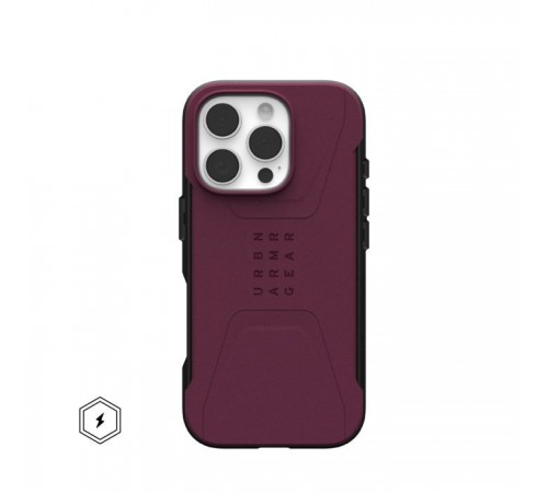 Чохол до мобільного телефона UAG iPhone 16 Pro Civilian Magsafe Bordeaux (114444119049) Чохол до мобільного телефона UAG iPhone 16 Pro Civilian Magsafe Bordeaux (114444119049)
