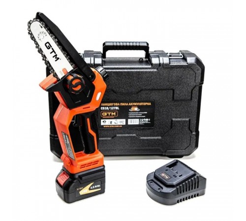 Ланцюгова пила GTM CS18/127BL, 18В, шина 5"/12,7см, 4Ah (CS18/127BL KIT) Ланцюгова пила GTM CS18/127BL, 18В, шина 5"/12,7см, 4Ah (CS18/127BL KIT)